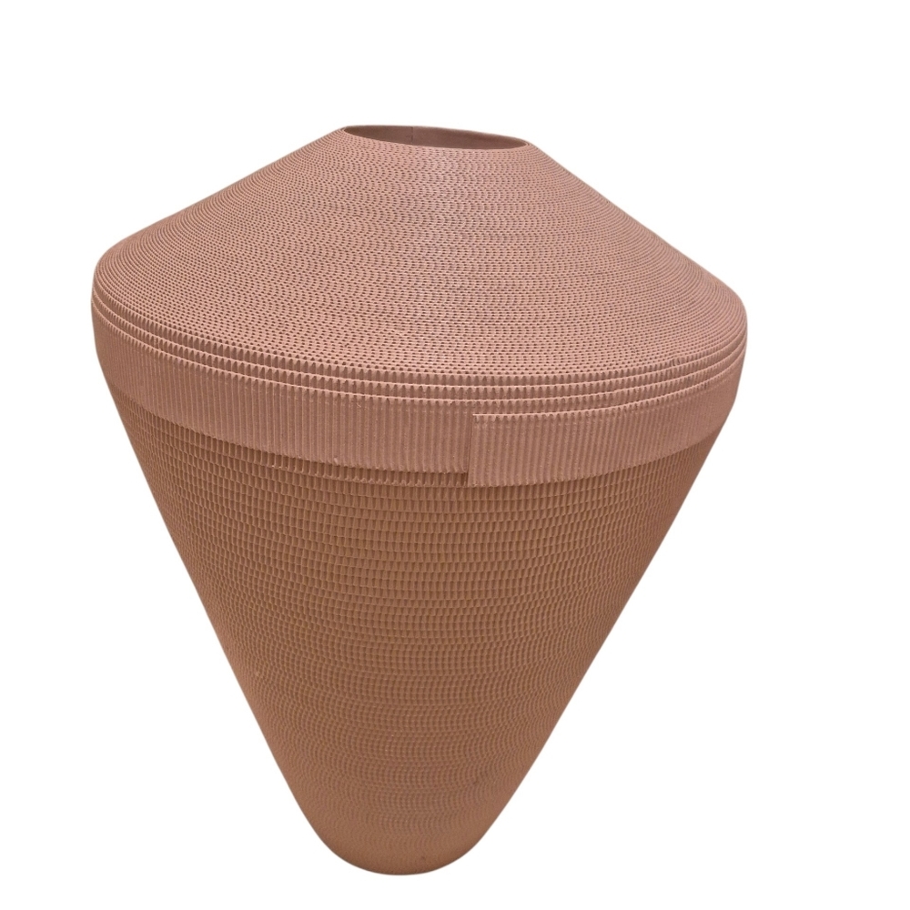 Post-modern corrugated paper vase by Flute Chicago, designed by Gregory Van Pelt